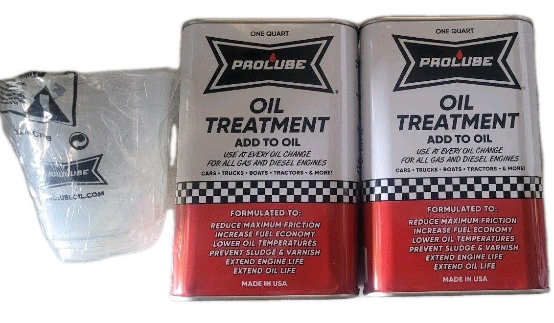 2 x Prolube Oil Treatment 32 OZ, and unbreakable measuring cup, Authorized Deale