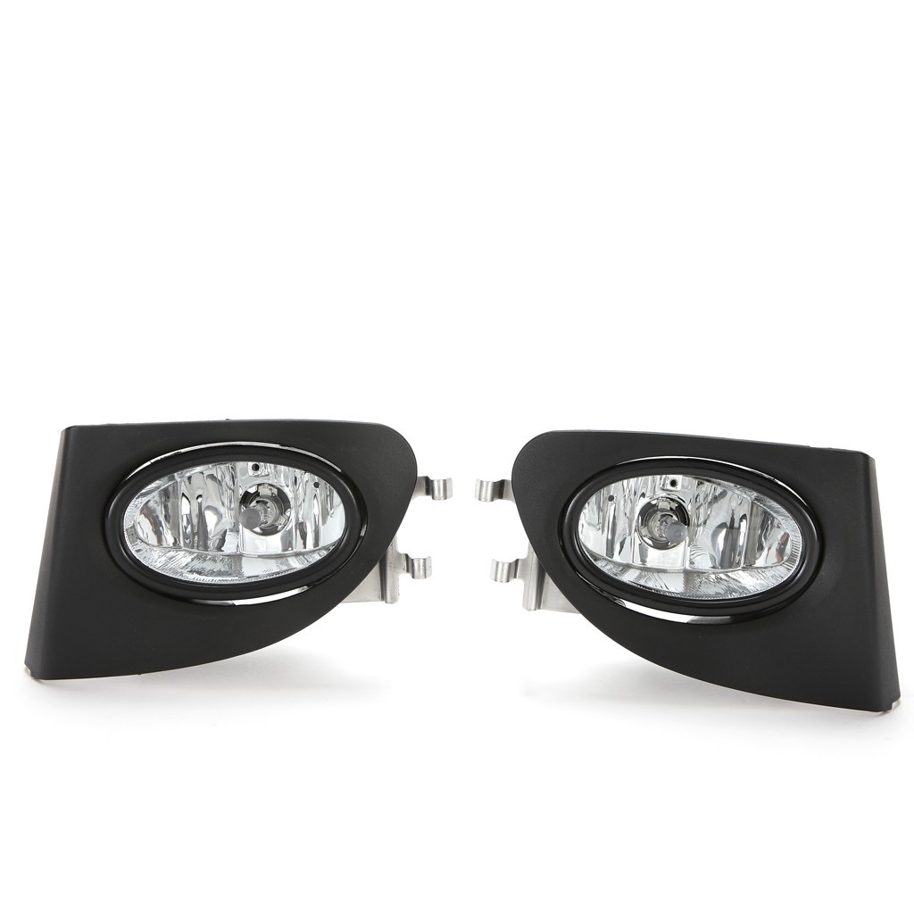 Clear Fog Lights For 2002-2005 Civic Si Hatchback 3Dr w/Bezel Switch Wire EP3 HB