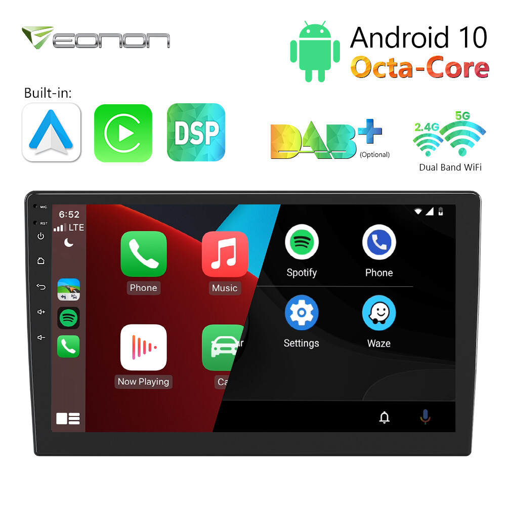 Car Stereo Double DIN GPS WiFi Radio 10.1″ Bluetooth Android 10 CarPlay Headunit