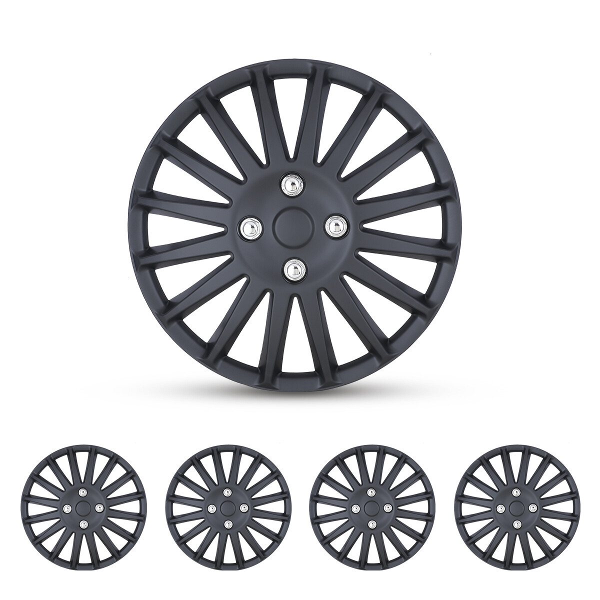 USA 14″ 15″ 16″ Set of 4 Wheel Covers Snap On Full Hub Caps Tire & Steel Rim