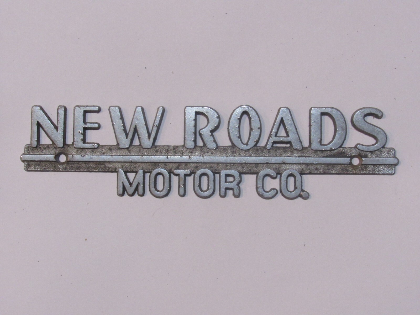Vintage New Roads Motor Co Ford Louisiana Metal Dealer Badge Emblem Tag Trunk LA