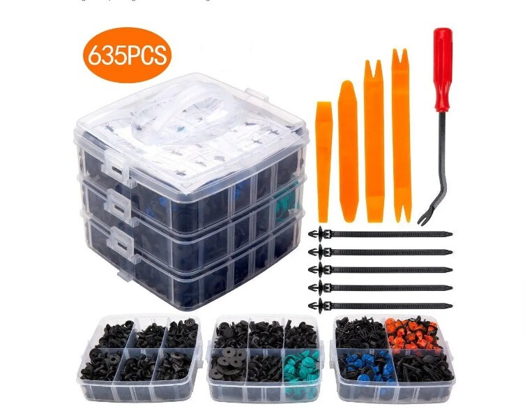 635Pcs Car Push Retainer Clips & Auto Fasteners Assortment -16 Most Popular Size