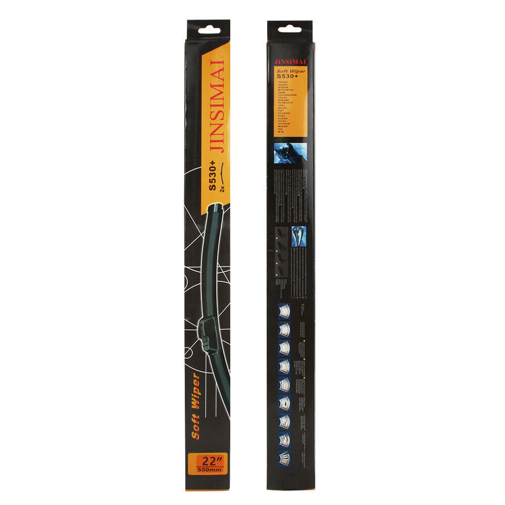 22″ & 18″ Bracketless Windshield Wiper Blades Hybrid silicone J-HOOK OEM QUALITY