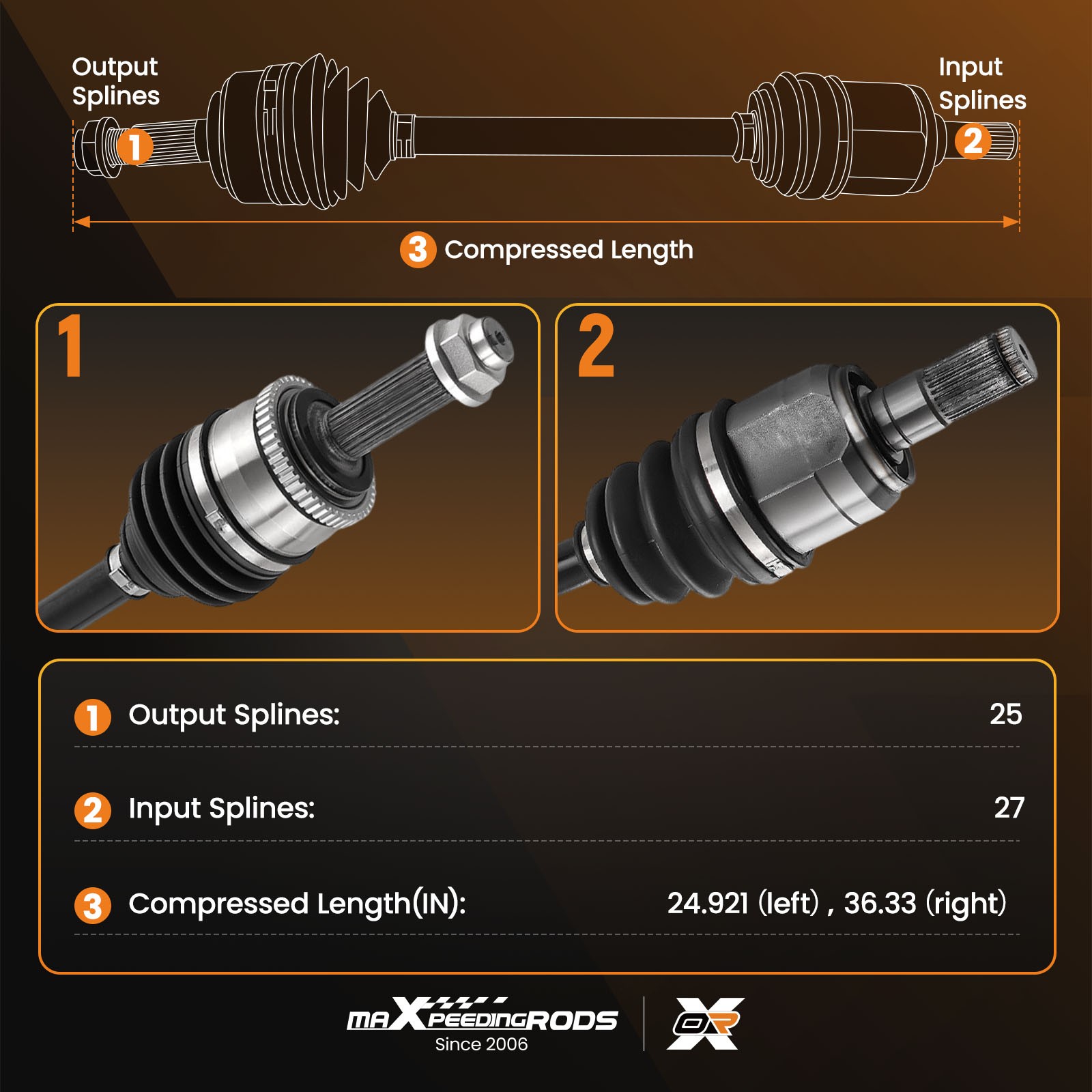 CV Axle Shaft Front Left Right Side for Hyundai Accent Automatic Trans 2012-17