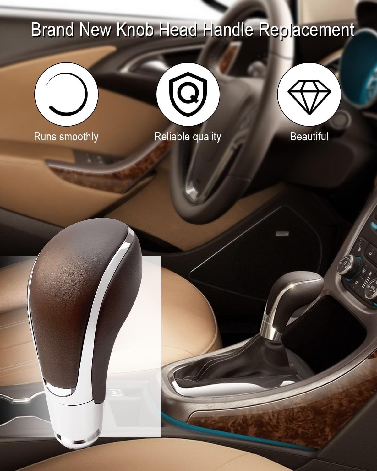 Gear Shifter Knob for Buick Verano 2012-2017 Gear Shift Knob Leather Car Stic…