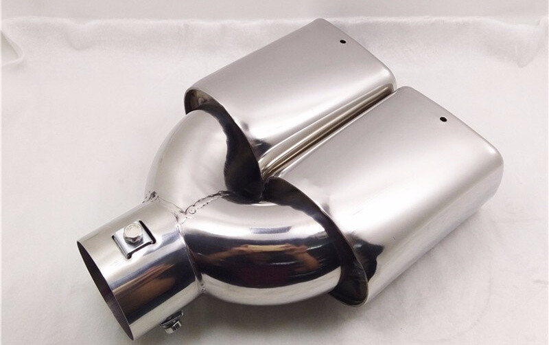 1PC Car Exhaust Muffler Tip Dual Square Tail Pipe Stainless Chrome 2.5″ Inlet US