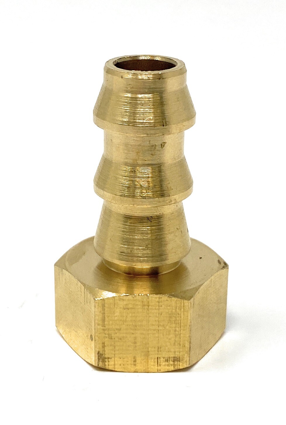 Brass Pipe Fitting Connector 3/8 ID Hose Barb x 3/8 Inverted Female Flare 10 pk