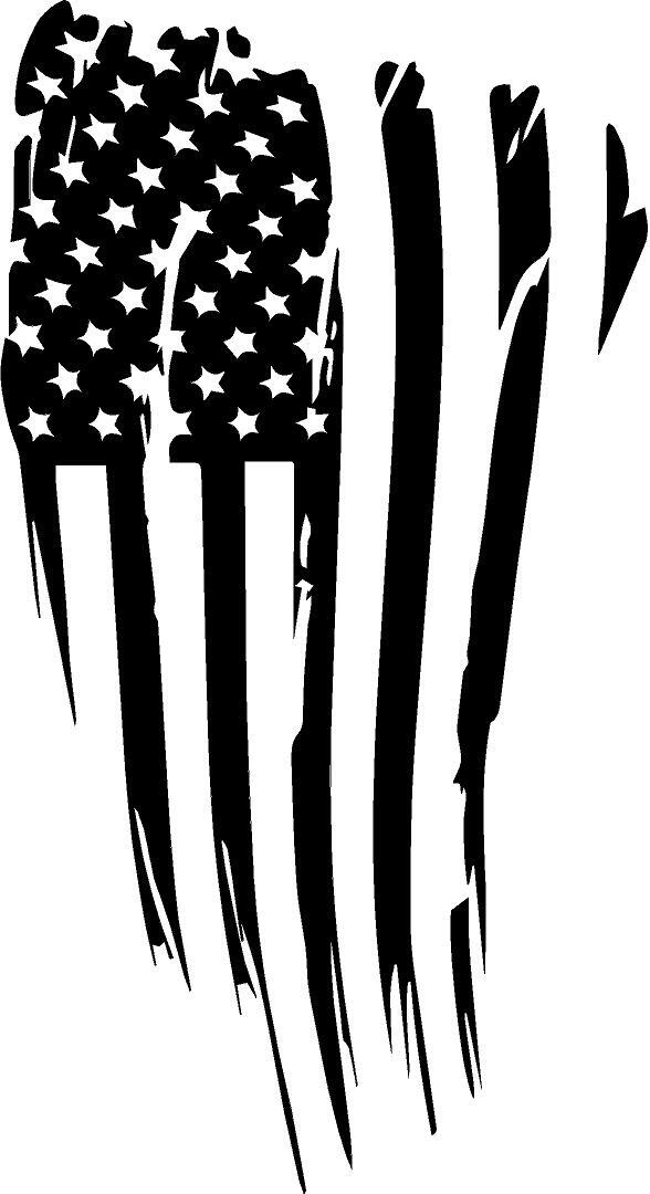American Flag Tattered Vertical Hanging Style 7 Multiple Colors and Sizes