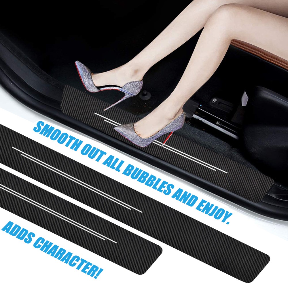 9Pcs Car Door Scuff Sill Cover Panel Step Protector For Chevrolet Accessories