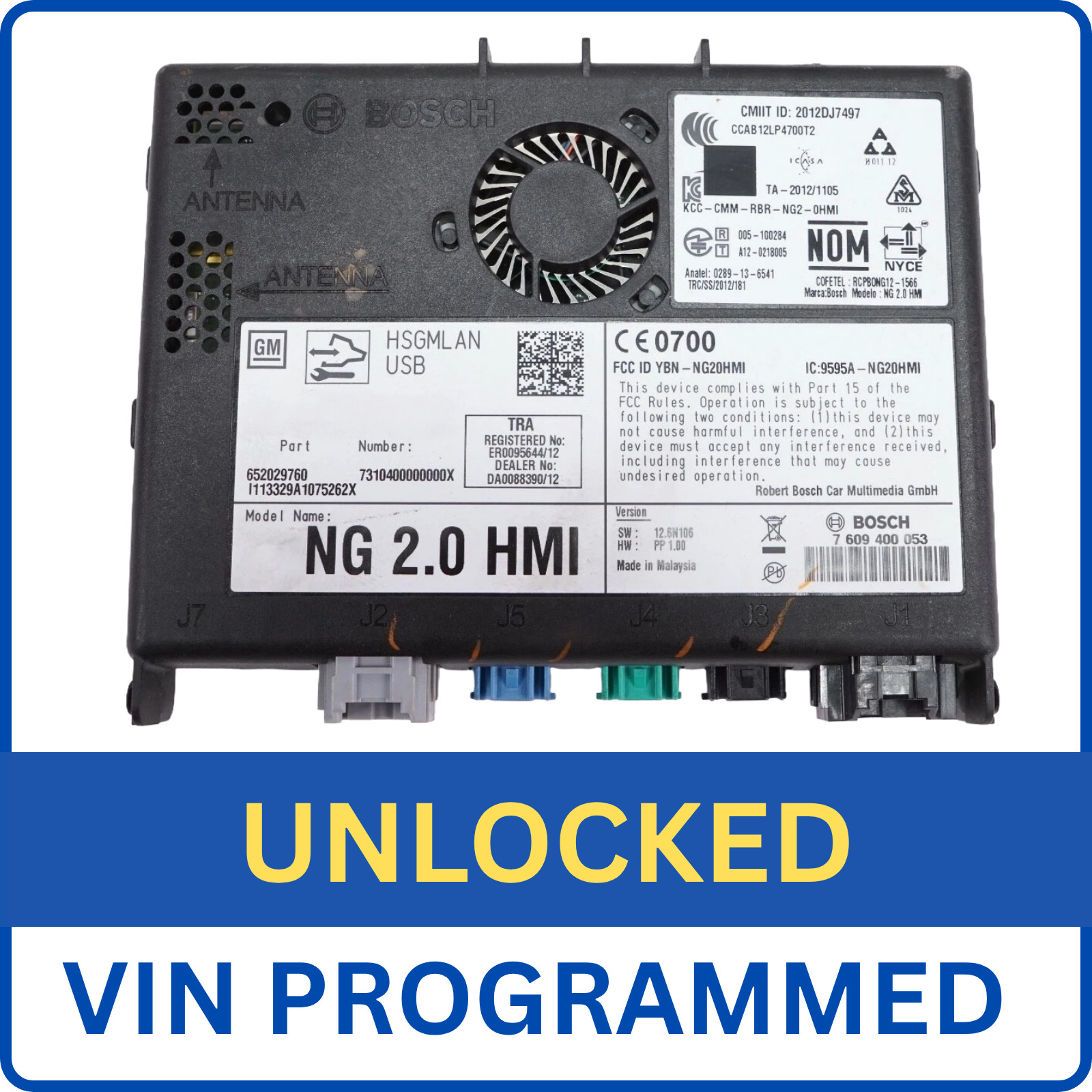 VIN Programmed 2013 – 2014 Cadillac XTS Human Machine Interface 2.0 HMI 23266007
