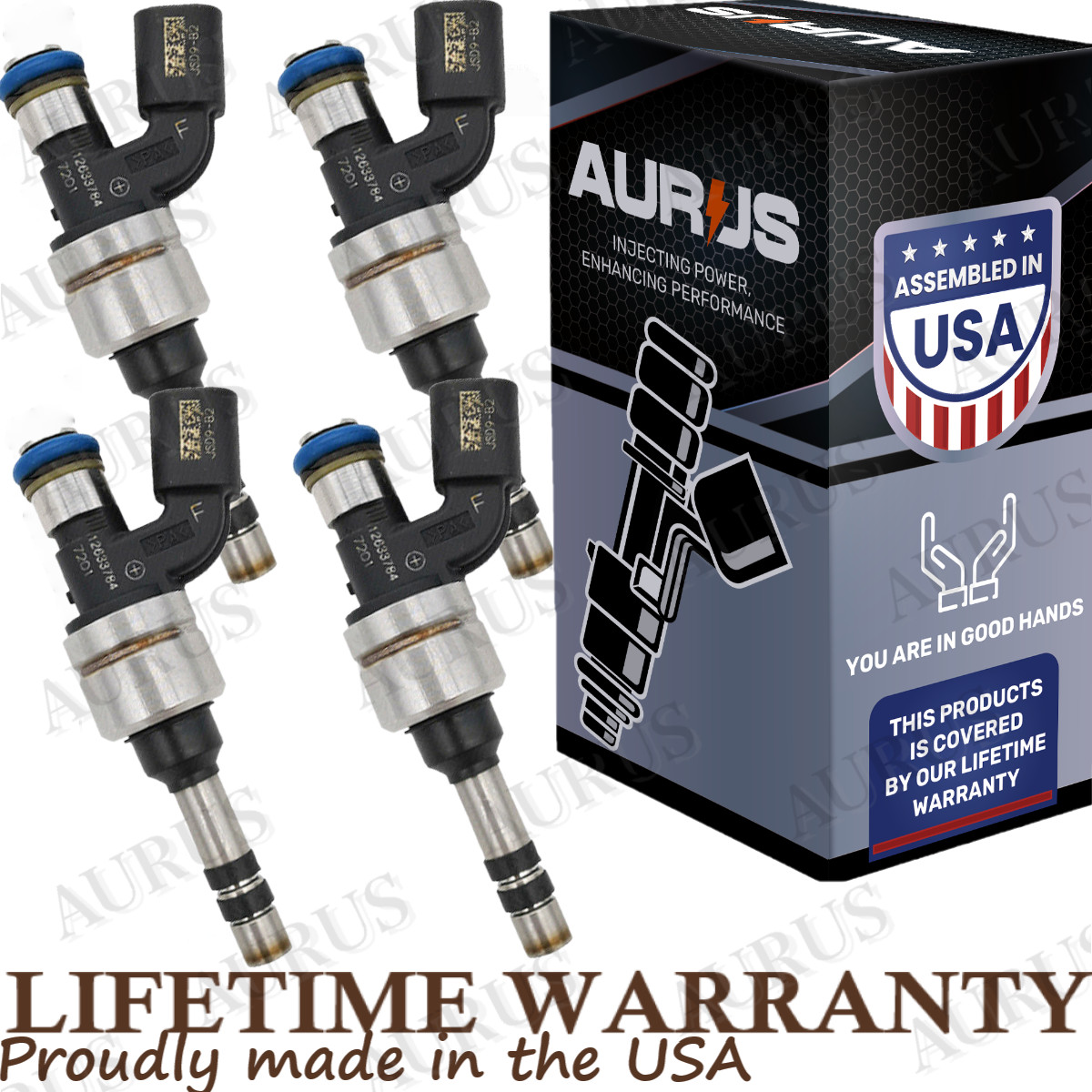 OEM AURUS NEW 4 FUEL INJECTORS FOR 11-17 GMS BUICK CHEVY 2.0L 2.4L 2.5L 12633784