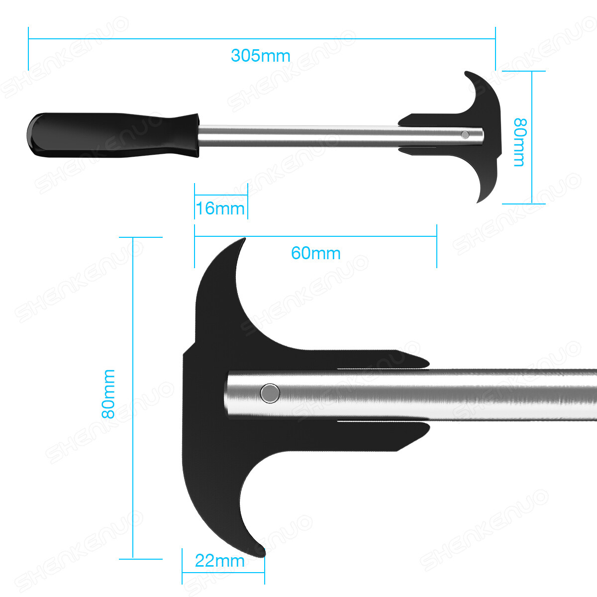 Oil Seal Puller Hand Tool 12″ Remover Oil Grease Seals 2 Size Tips Auto Tool A++