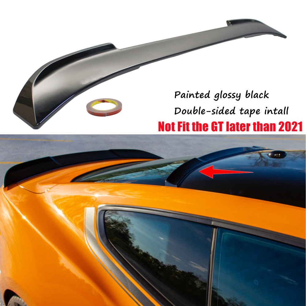 Fit For Ford Mustang Coupe 2015-2022 Rear Window Roof Spoiler Lip Painted Black