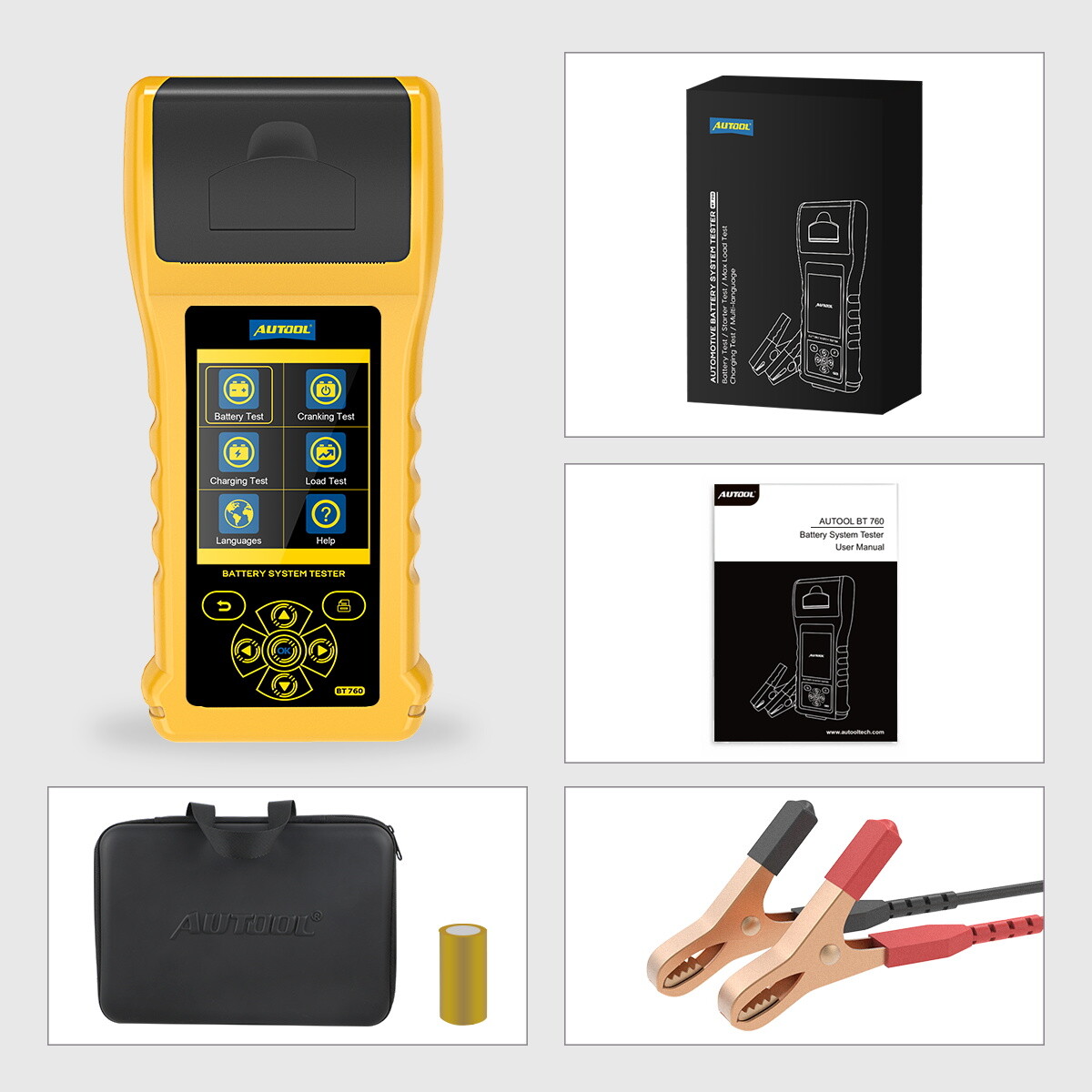 6V 12V 24V Car Battery Tester Cranking Charging Load Test Analyzer With Printer
