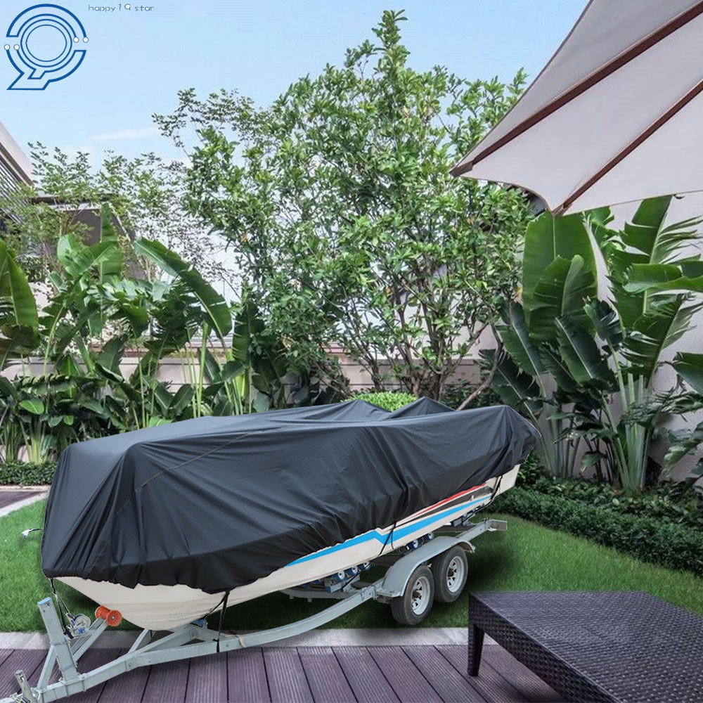 Waterproof Heavy Duty V-Hull Runabouts Boat Cover 11-13ft 420D Black