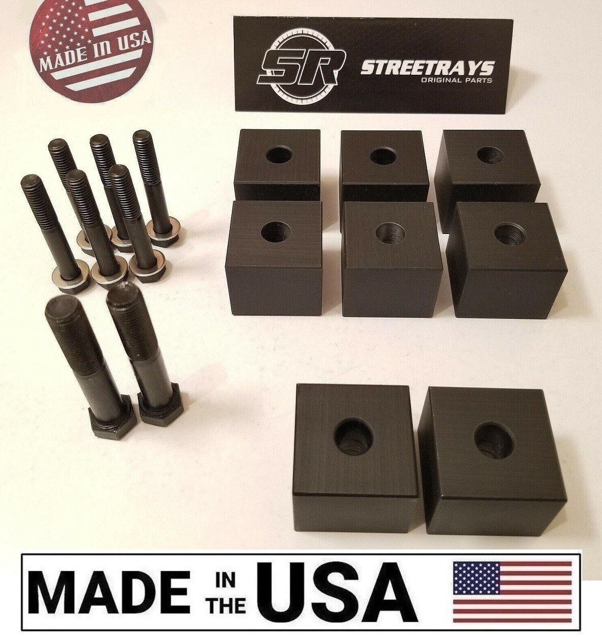 [SR] CNC Machined Front Seat 1″ Risers Lift Spacer FOR Jeep Wrangler 97-06 BLACK