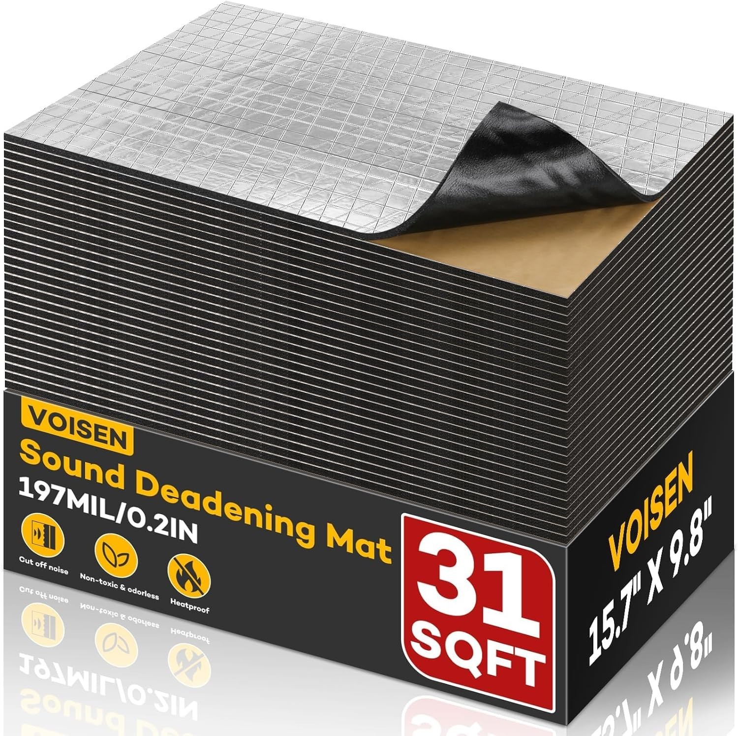 KILMAT 80 mil 31 sqft Car Sound Deadening Mat Butyl Automotive Sound Deadener Au