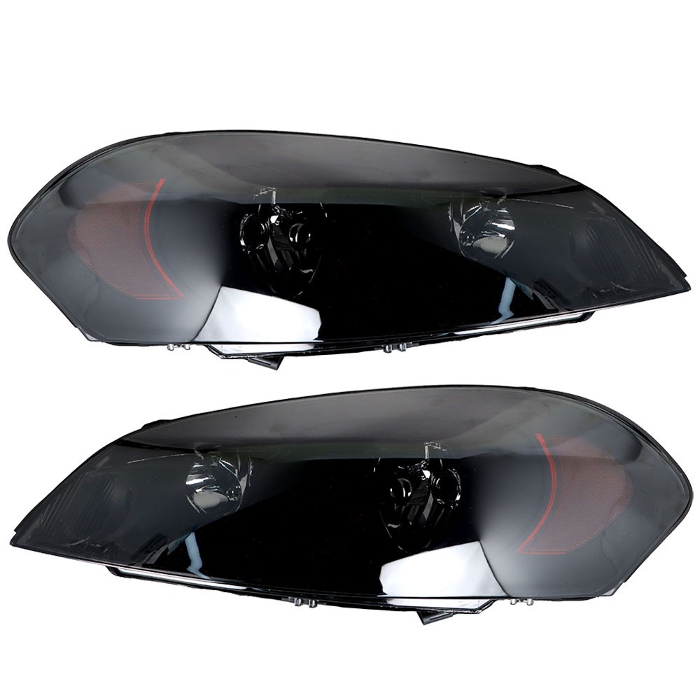 Labwork Left+Right Headlights For Chevy Impala 2006-2013 Halogen Black Pair