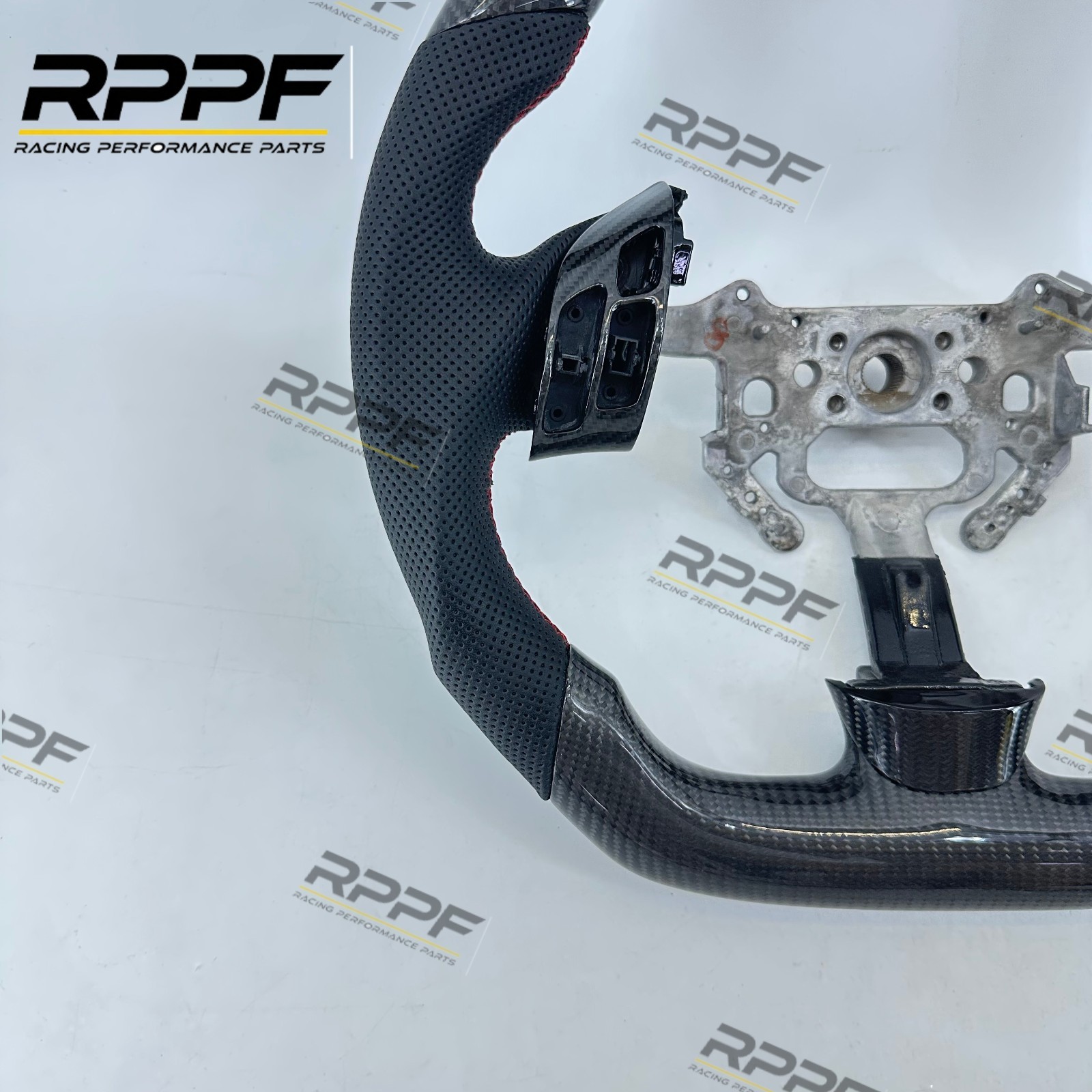 RPPF Carbon Fiber Steering Wheel Black Leather For Acura TSX 2004 2005 2006-2008
