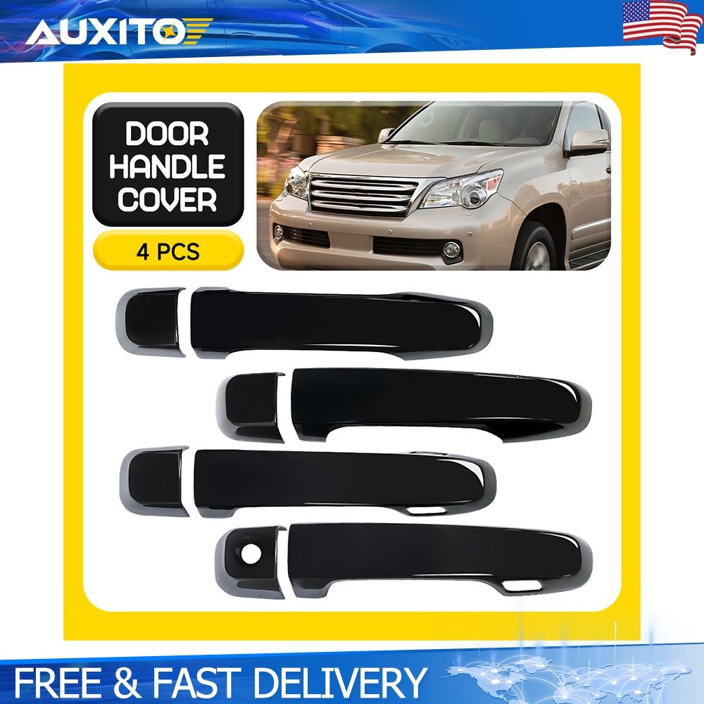 For Lexus GX460 2010-2021 2022 Gloss Black Exterior Door Handle Covers 4PCS Set