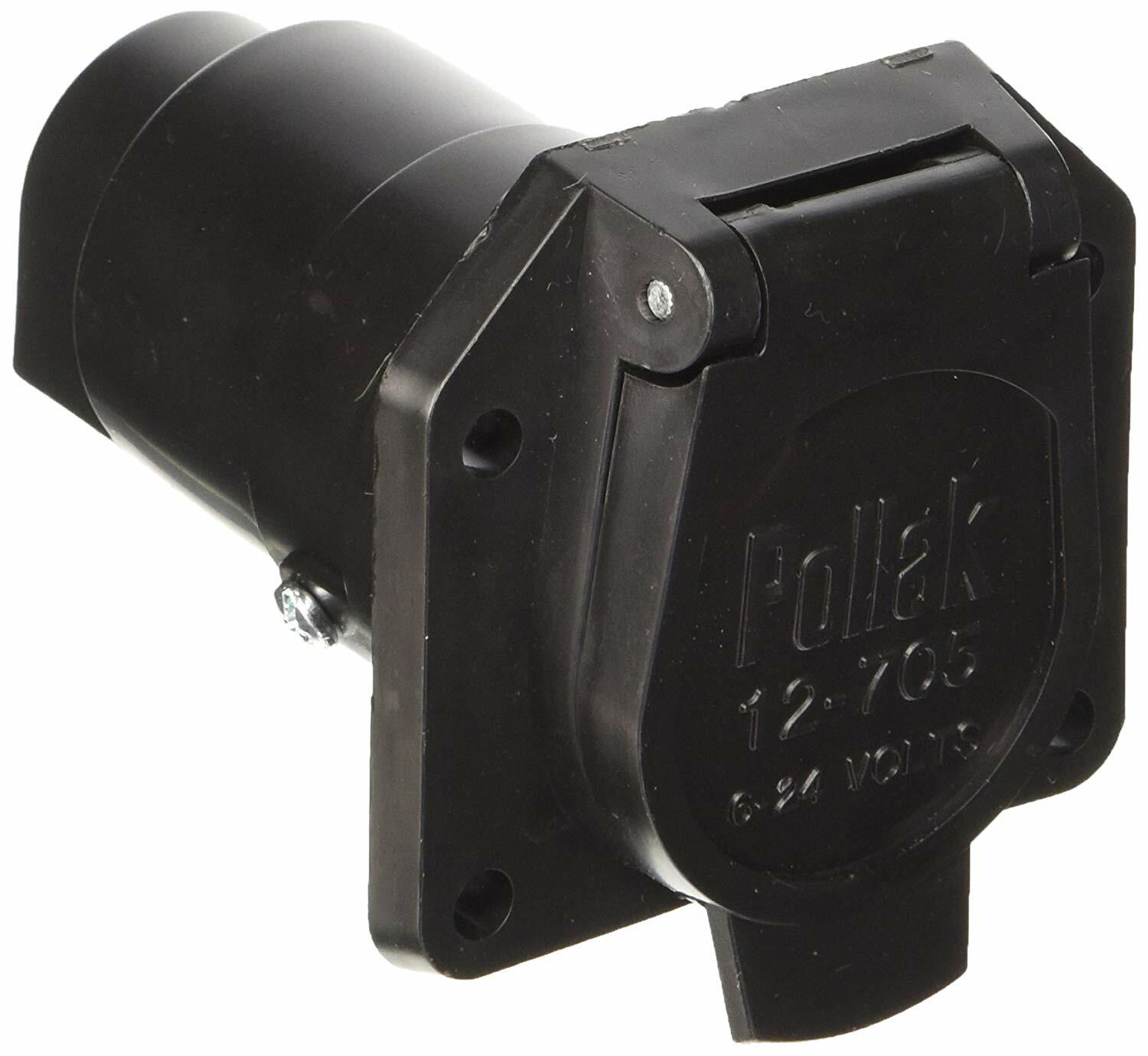 Pollak 12-707 Black Plastic 7-Way RV Trailer Socket Only – Vehicle End