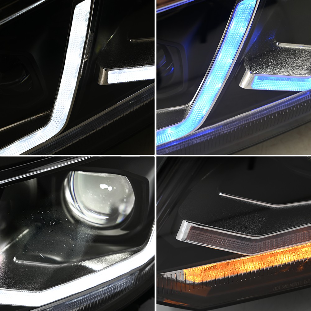 Pair Upgrade LED Headlight For 2013-2017 Volkswagen Tiguan Front Lamps Animation