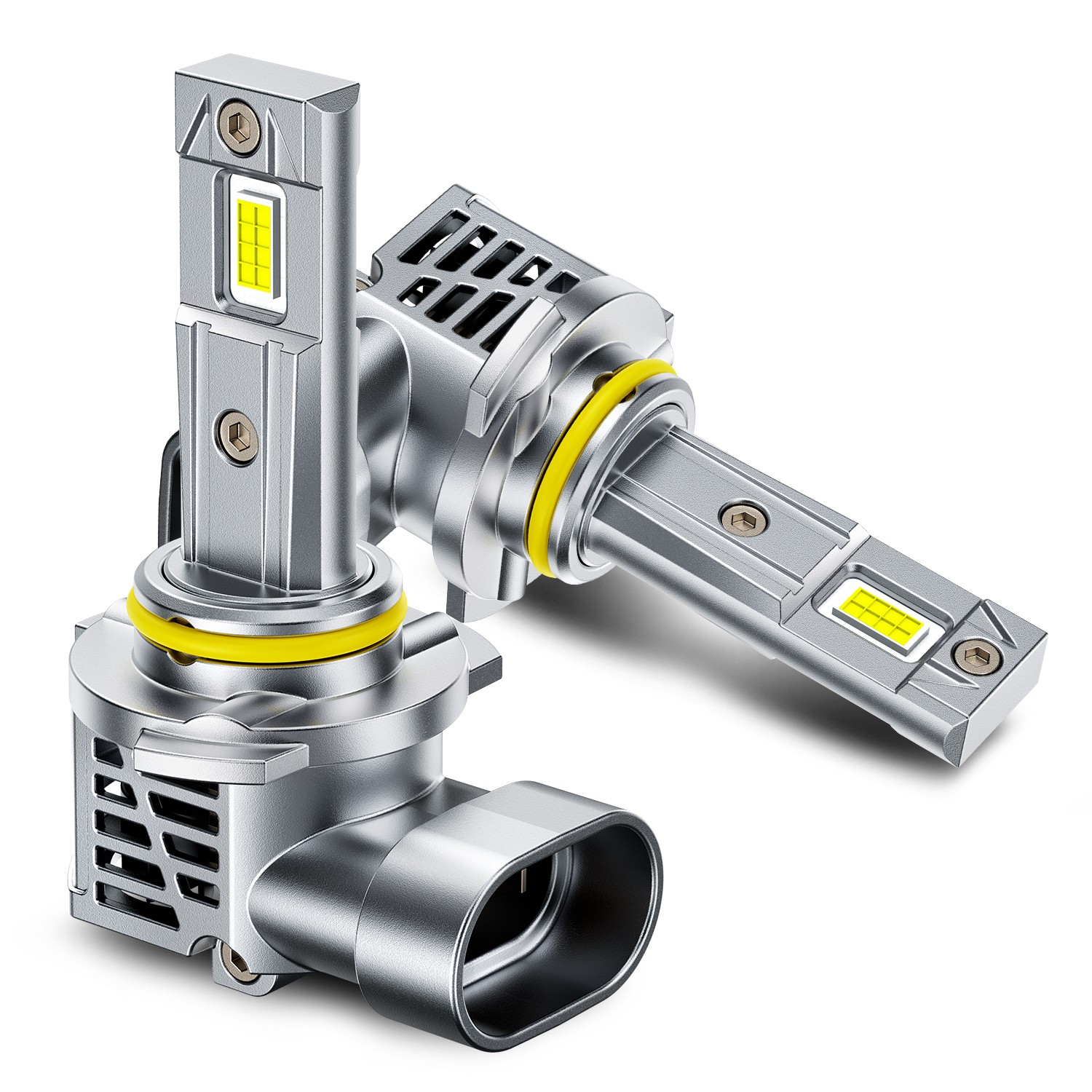 AUXITO Combo 2 9005 HB3 LED Headlight Bulbs High Low Beam Super White 600000LM
