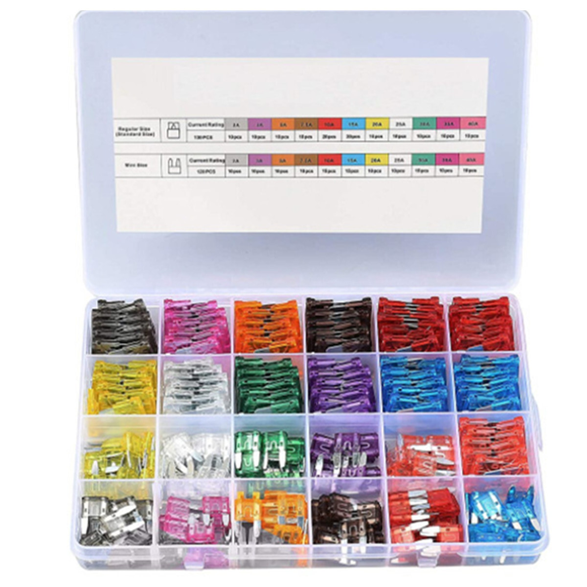 250x Fuses Assortment Kit Standard & Mini Automotive Fuses For Car RV Truck
