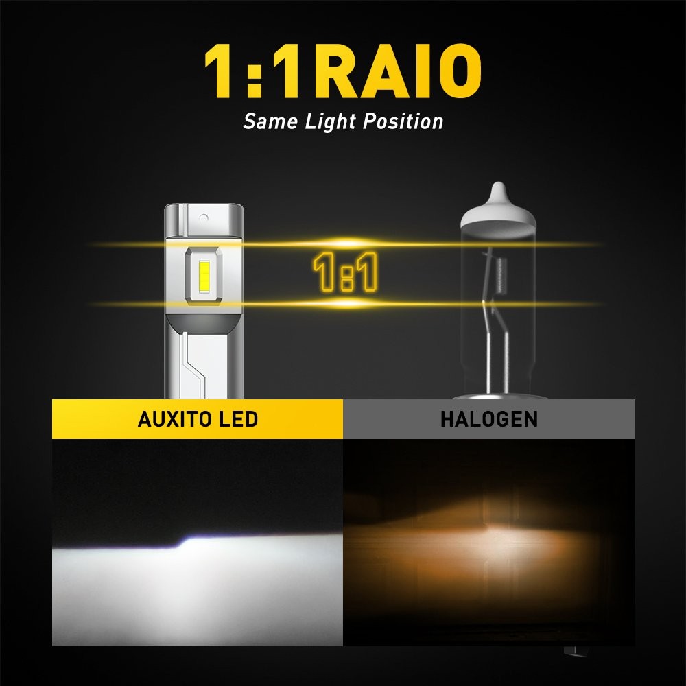 AUXITO H11 LED Headlight Kit High Low Beam Bulb Super Bright 6500K White 60000LM