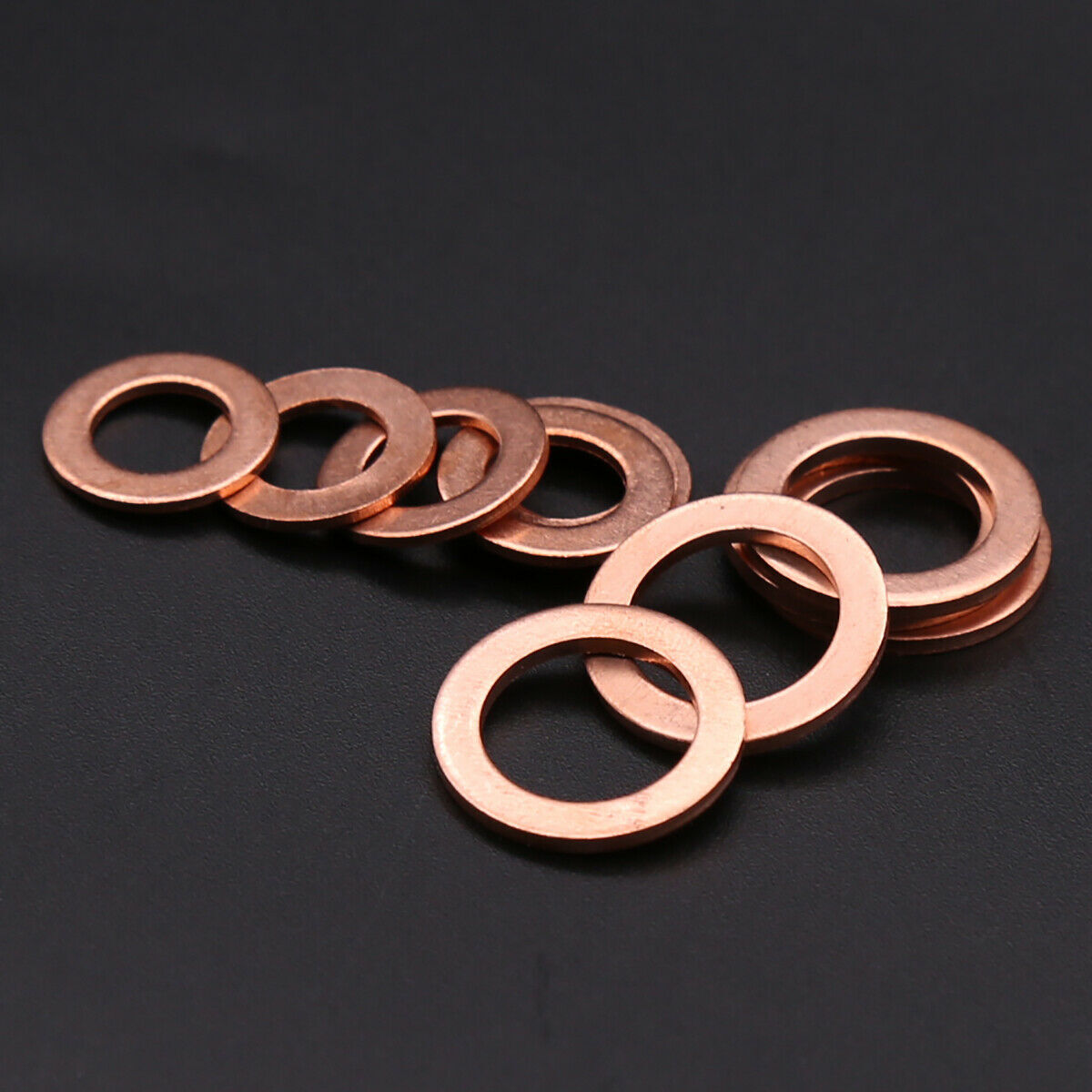 M8 1pc Solid Copper Crush Washer Seal Flat Ring Gasket 8mm(ID)x12mm(OD) US Stcok