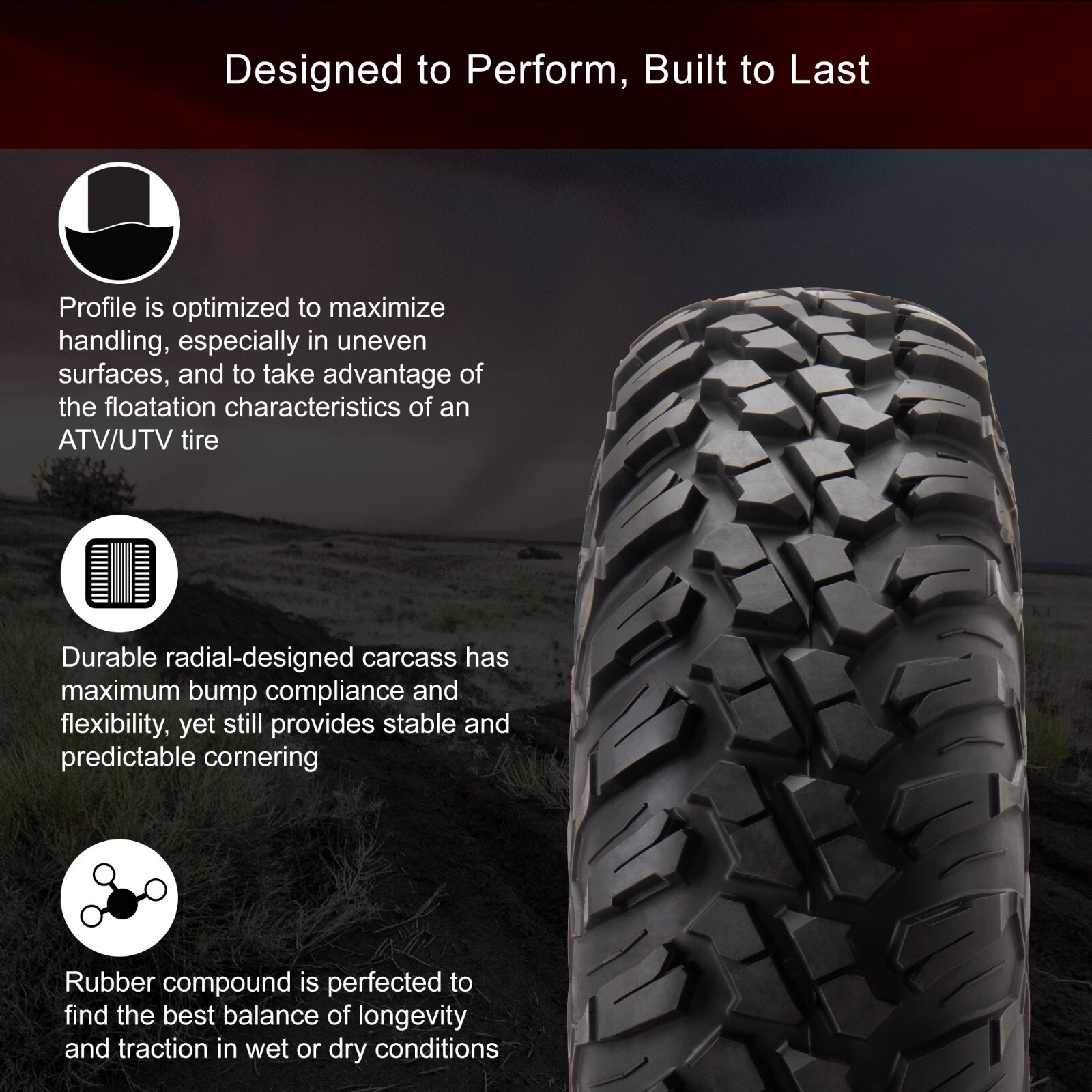 Tusk Terrabite® Radial Tire 35×10-16 Medium/Hard Terrain