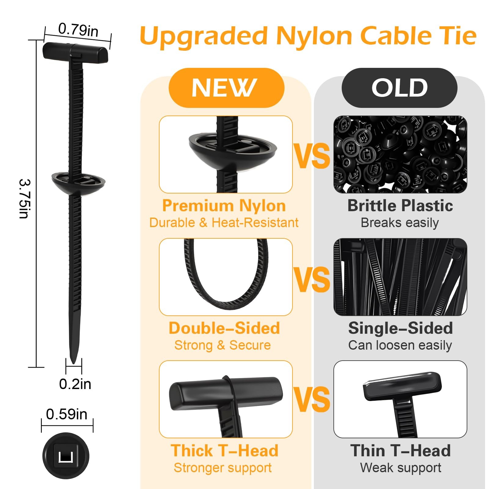 Upgrade Nylon Universal Cable Tie Buckle with Clear Storage Box – Cable Tie B…
