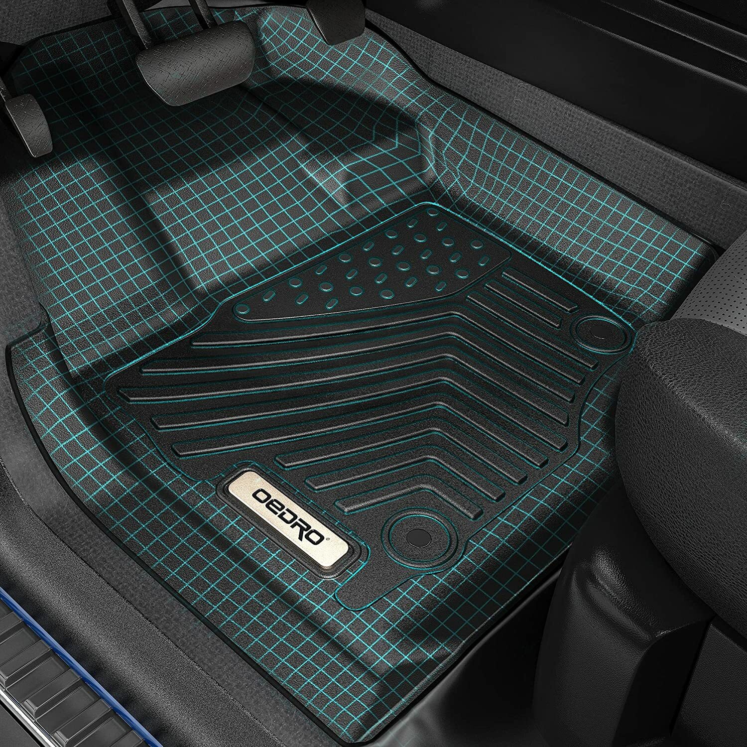 OEDRO Floor Mats Liners for 2013-2017 Honda Accord Sedans Black TPE All Weather