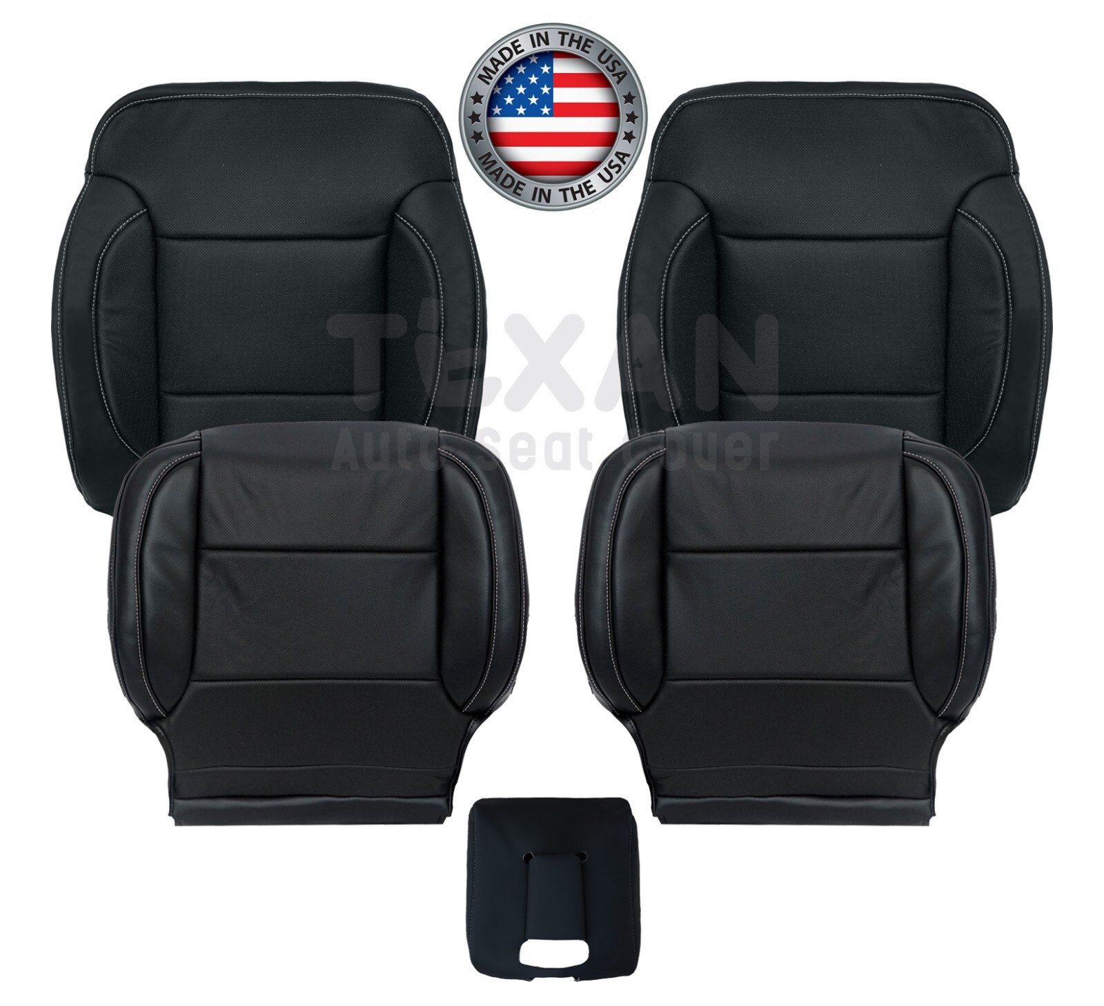 2014 – 2019 Chevy Silverado 1500 2500 3500 LTZ Jet Black Perforated Seat Cover