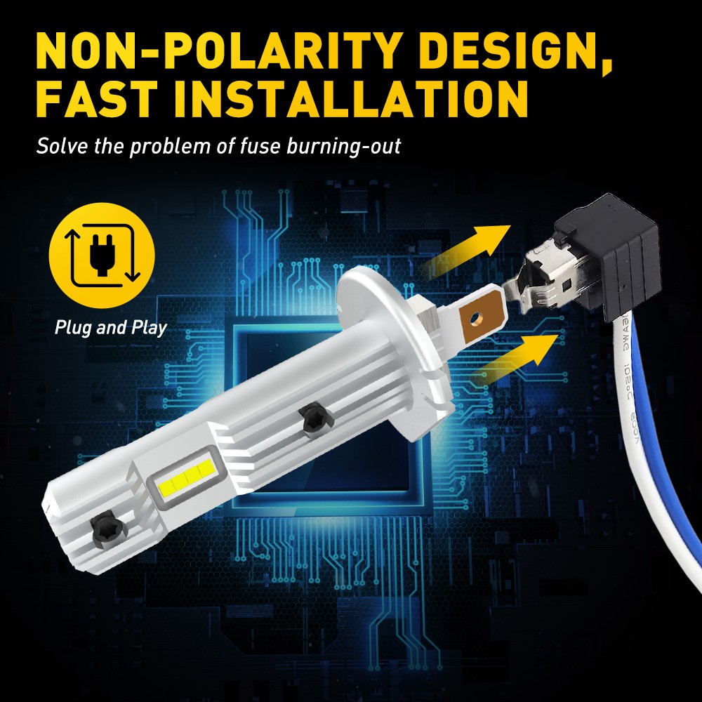 2-20x H1 LED Headlight Bulbs Conversion Kit 6500K High Low Beam Bright White DRL