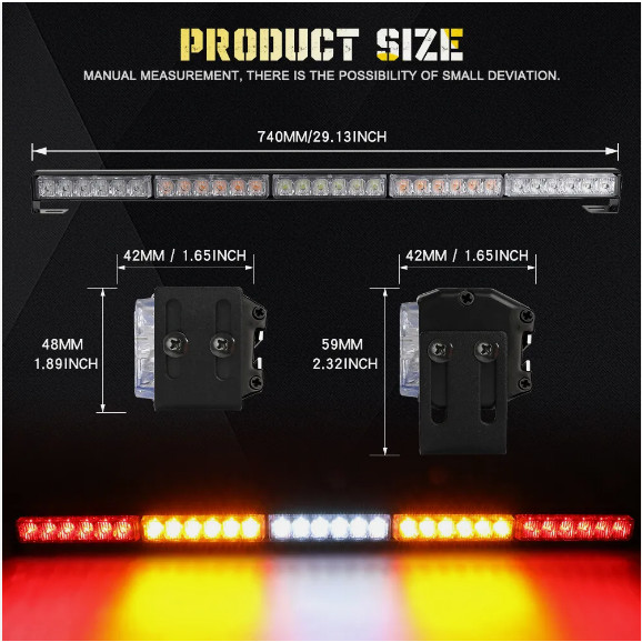 LED 30″ Rear Chase Light Bar w/ Reverse for Polaris RZR XP1000 Can-am X3 Max