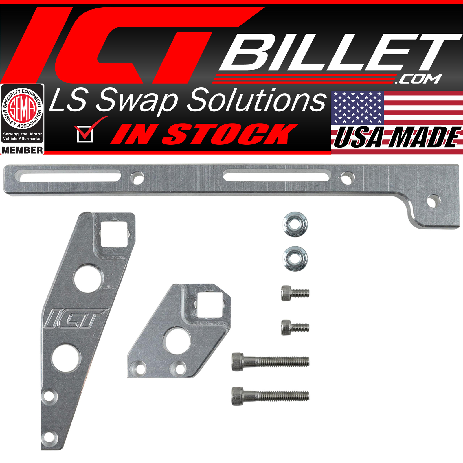 ICT Billet LS1 Throttle Cable Bracket For Sheet Metal Intake Manifold