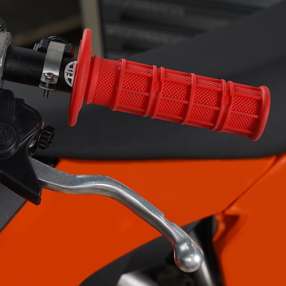 Red Universal 7/8″ & 1″ Soft Rubber Hand Grips for Pit MX Dirt Bike Motorcycle