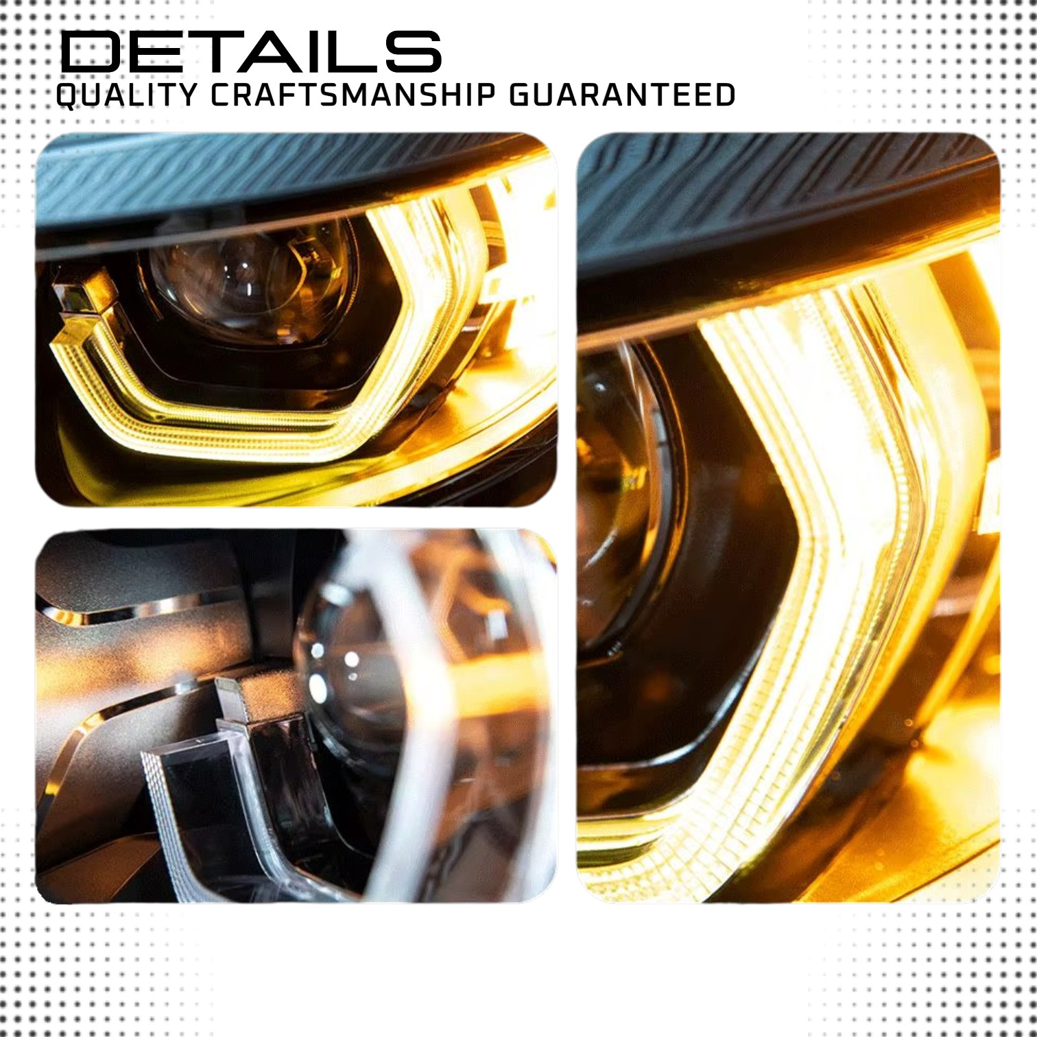 BMW M2 F22 F23 228i 235i Ikon 2 Series Tri-Color Amber LED Headlights 2014-2021