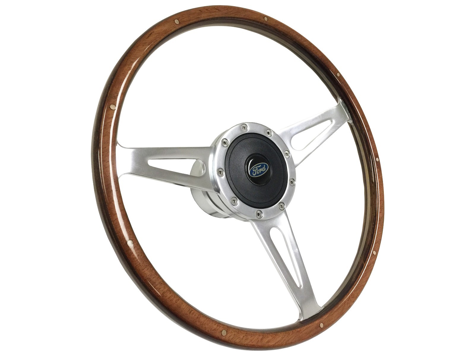 S9 Classic Wood Steering Wheel Ford Kit , LW 40’s Taper & Key Adapter