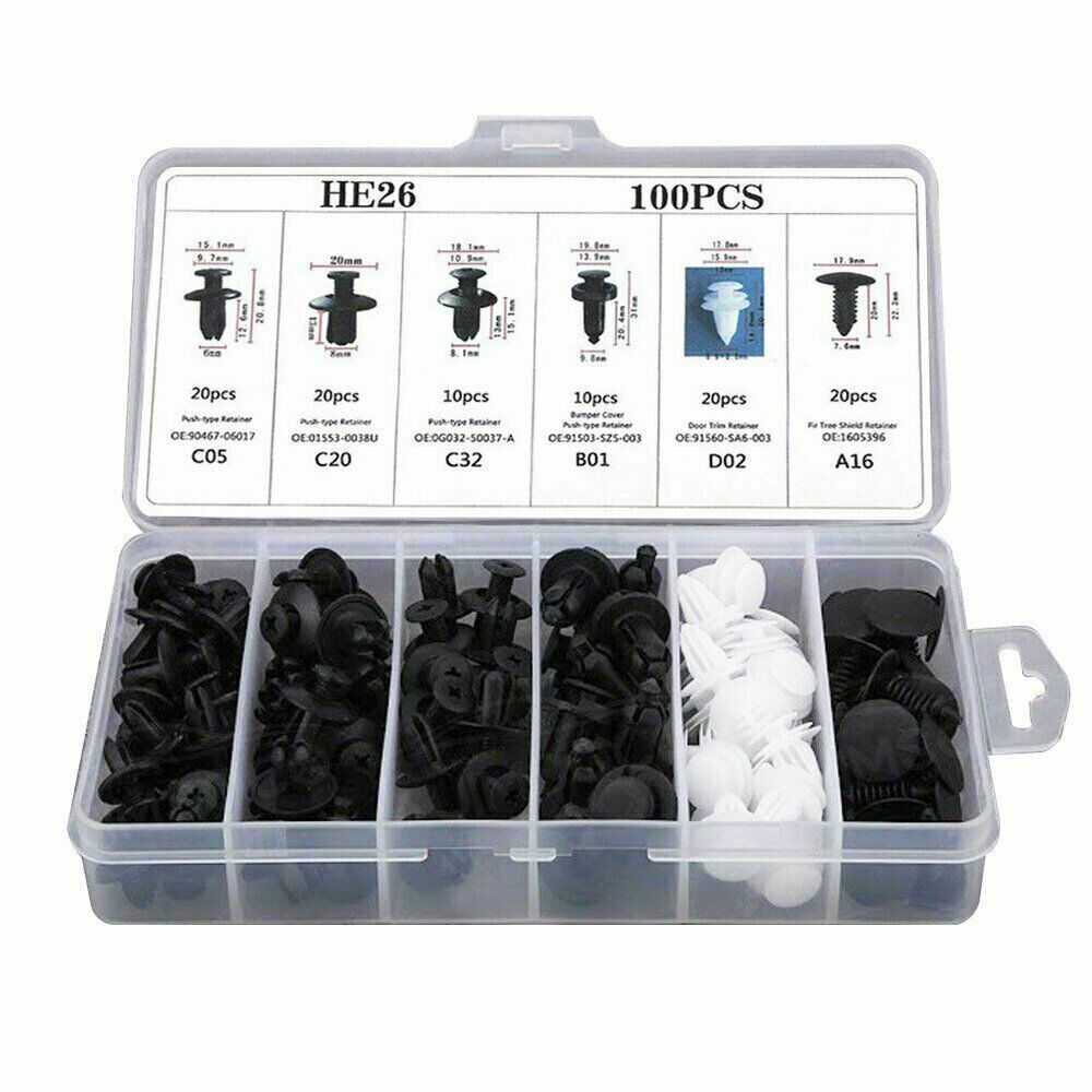 10SizeX100 Fastener Clip Car Body Push Retainer Pin Rivet Bumper Door Panel Trim
