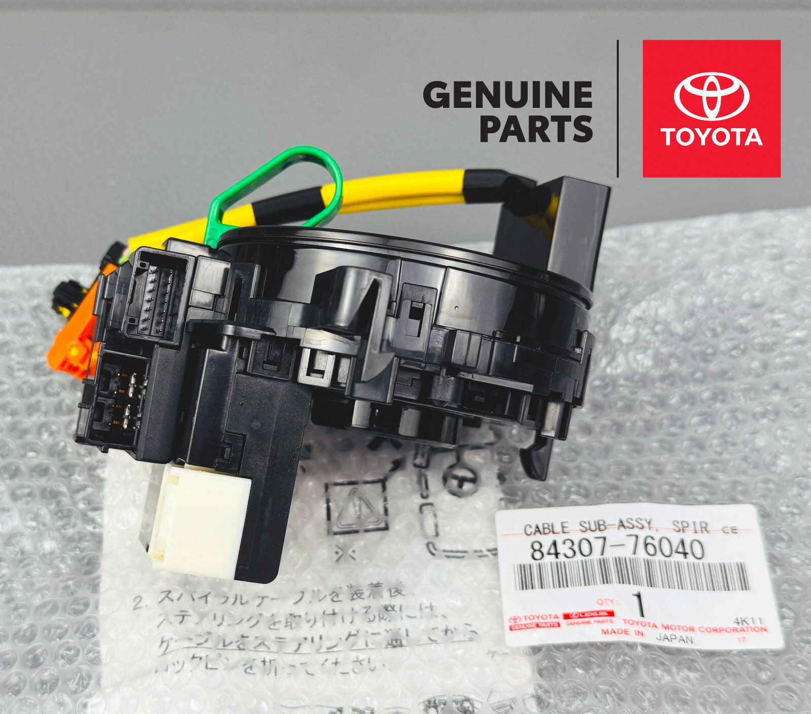 Genuine Lexus CT200h 2011-2017 Clock Spring Spiral Cable Sensor Oem 84307-76040