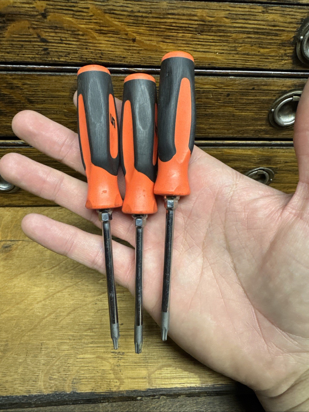 SNAP ON Tools USA Torx Driver Set Of 3 Screwdriver Soft Grip Orange T8 T15 T20