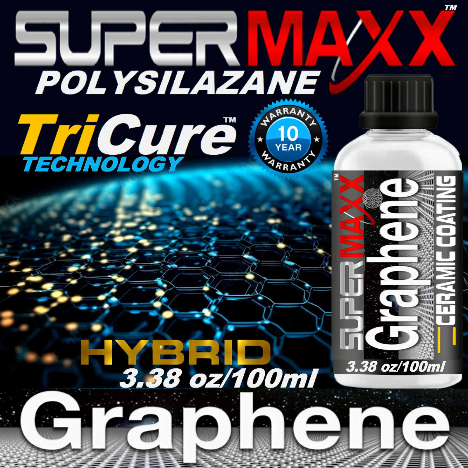 NANO CERAMIC CAR COATING 3.38 oz/100ml PROFESSIONAL GRADE GRAPHENE POLYSILAZANE