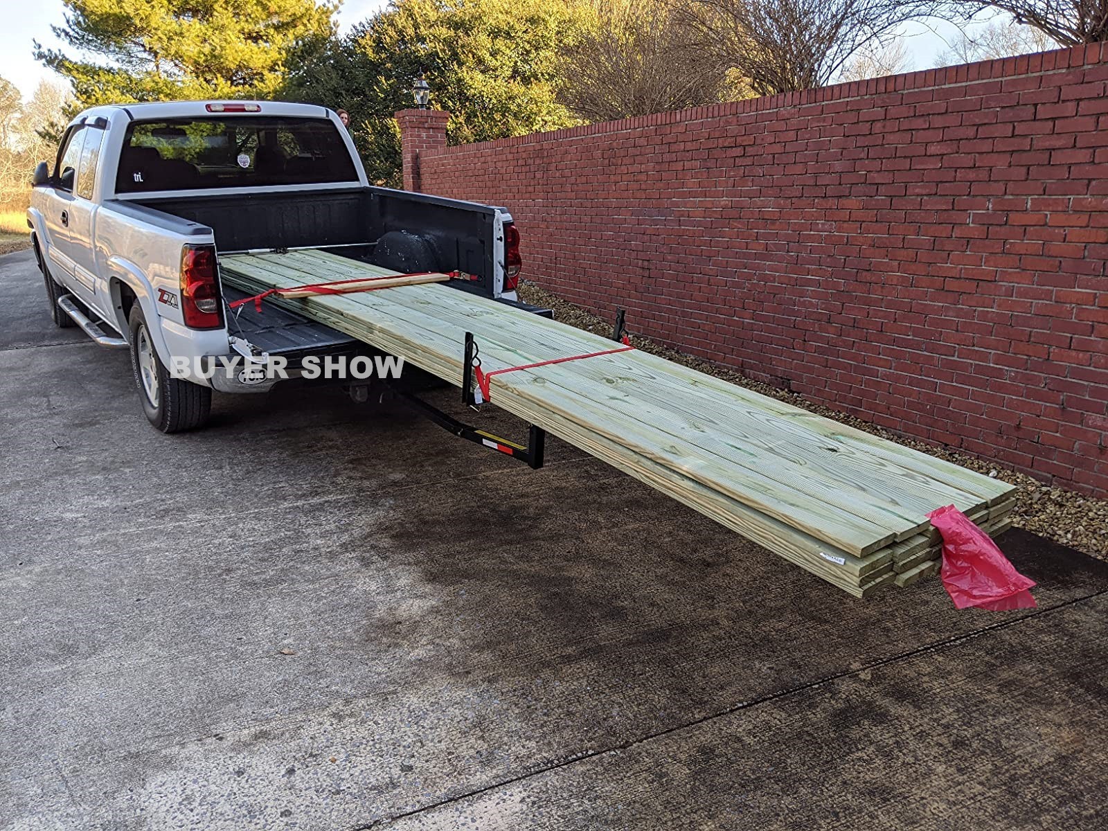 HECASA Adjustable Truck Bed Hitch Extender Rack Steel 750LB Cargo Carrier