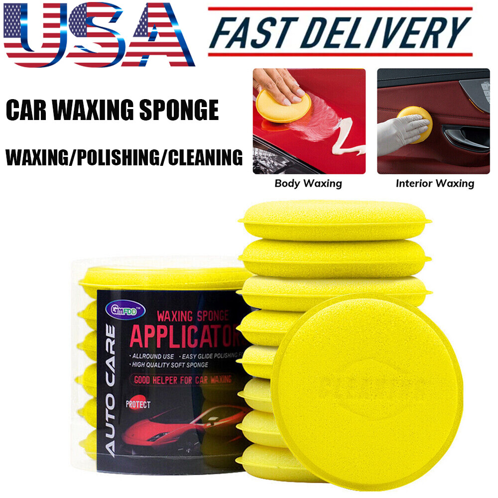 12 Pcs Microfiber Foam Sponge Polish Wax Applicator Pads Car Home Cleaning Tool