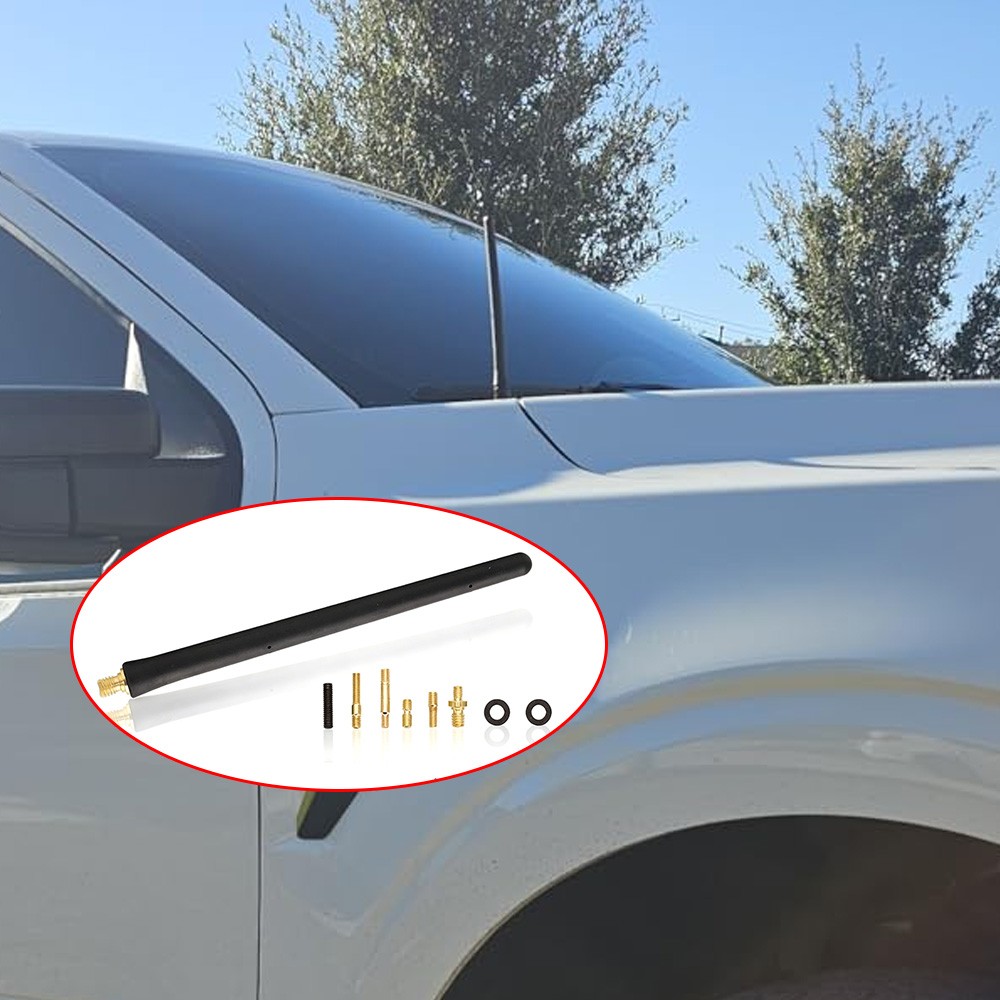 7″ Universal Short Car Auto Antenna AM/FM Radio Aerial Whip Black Kit Screw