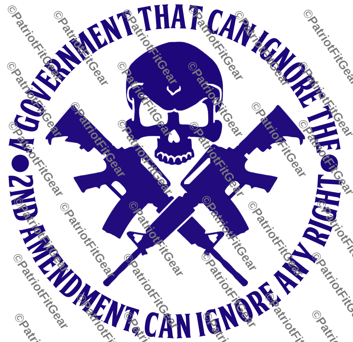 Gun Rights,A Government That Ignores,2nd Amendment,Skull,Molon Labe Vinyl Decal
