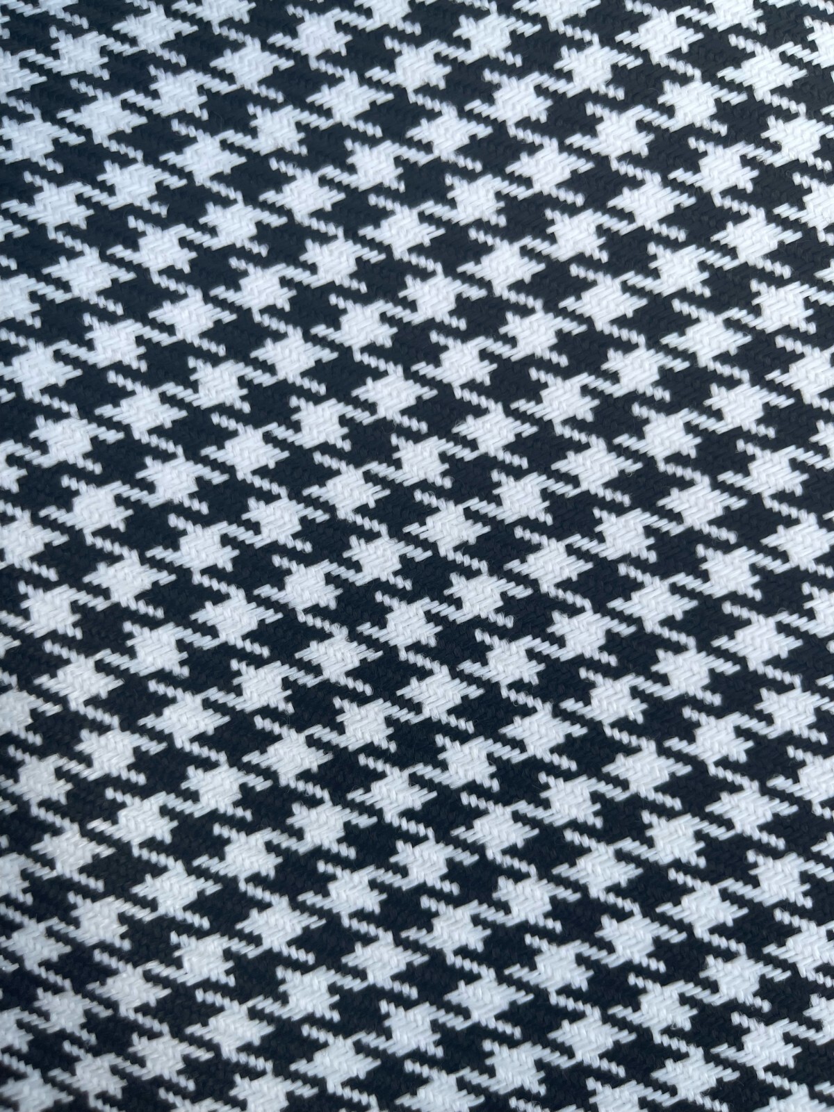 Sitting Embossed Fabric Upholstery Pepita Houndstood for Porsche Black-White