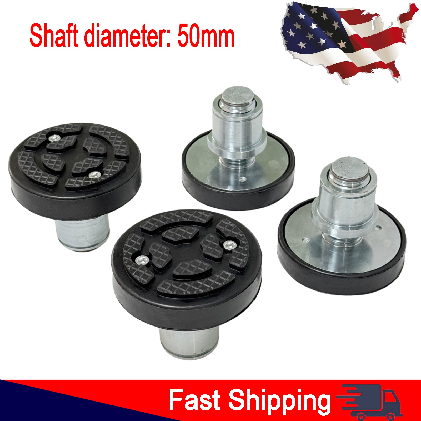 New 4x Car Lift Rubber tray Heightening Feet Plus High Leg Pads Shaft 50mm